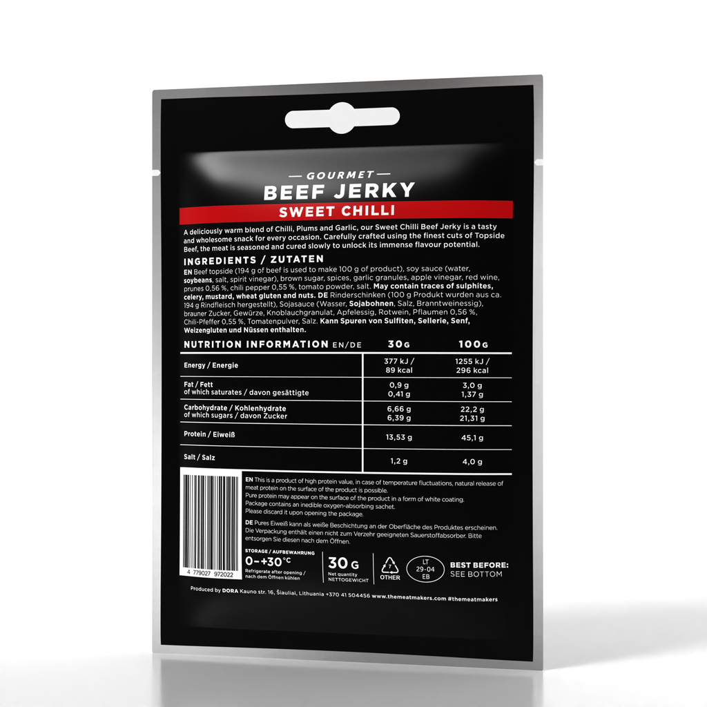 SWEET CHILLI | GOURMET BEEF JERKY 30G