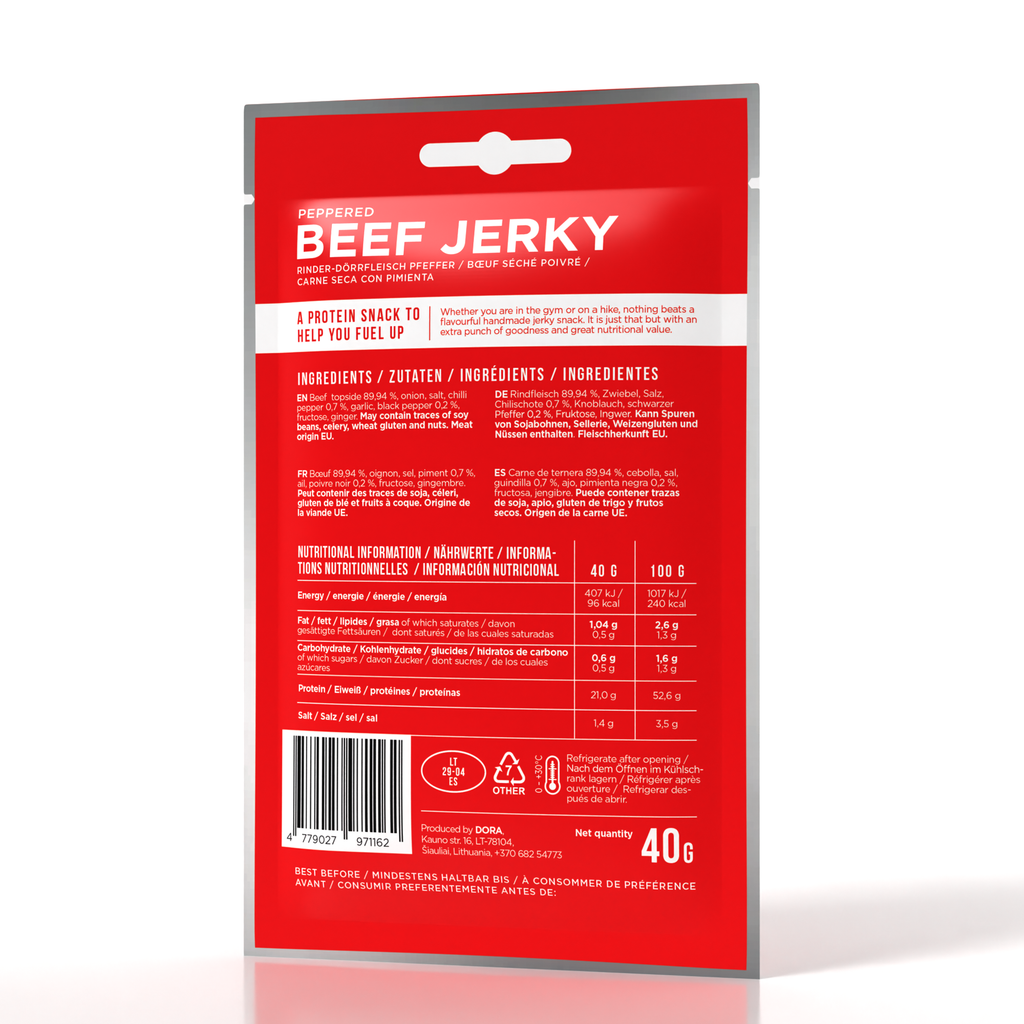 PEPPERED | SPORT BEEF JERKY 40G