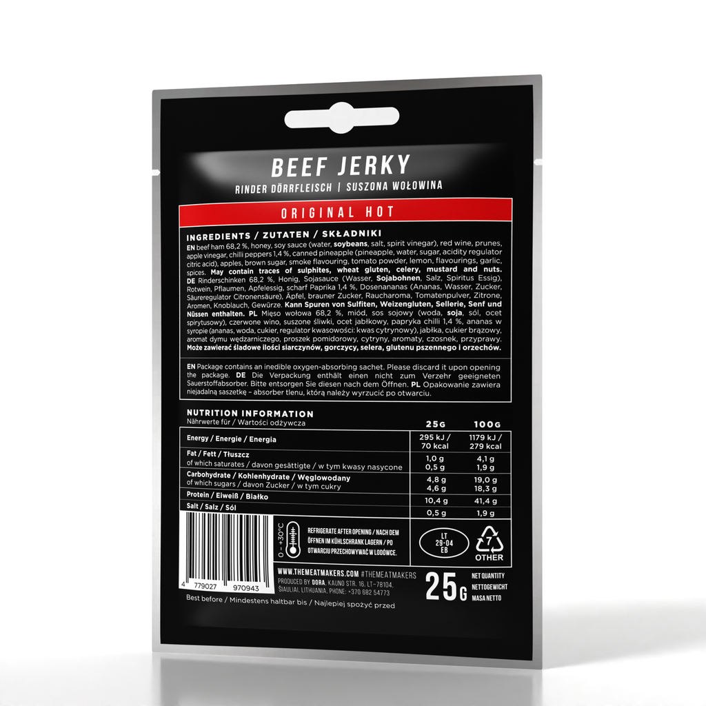 ORIGINAL HOT | SOFTER BEEF JERKY 25G