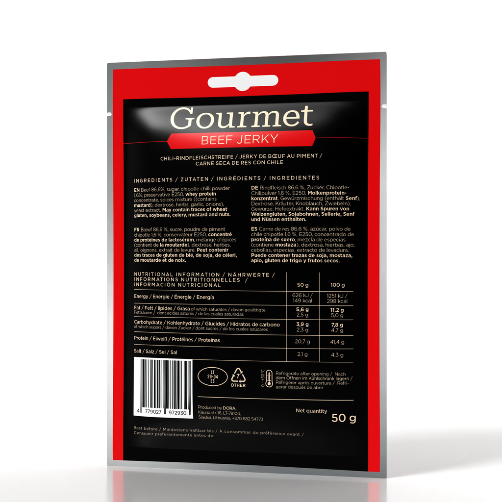 CHILLI PEPPER | GOURMET BEEF JERKY 50G